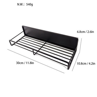 Scaffalature magnetiche monolivello per la conservazione delle spezie in colore nero per l'organizzazione della cucina