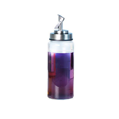 Bottiglia di olio per cucina con apertura e chiusura automatiche in vetro ad alto borosilicato 6.4*25cm