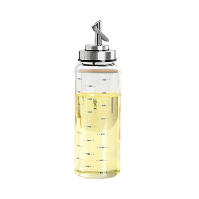Bottiglia di olio per cucina con apertura e chiusura automatiche in vetro ad alto borosilicato 6.4*25cm