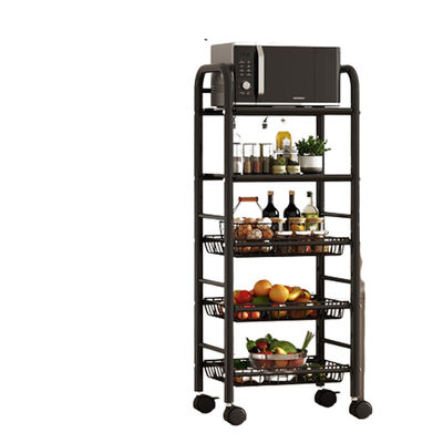 Organizzatore di cucina a scaffale non pieghevole di livello 5 con progettazione a rotolamento rotante stabile