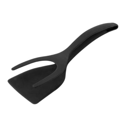 2 in 1 Spatula Tong per utensili da cucina Uovo nero Pinne Tong Pancake Pesce Toast francese