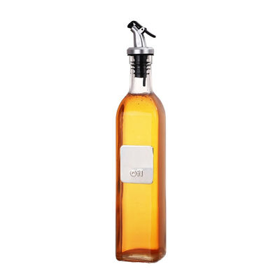 Altri utensili da cucina Quadratura bottiglia di olio in vetro bianco alto con ugello di logo personalizzato