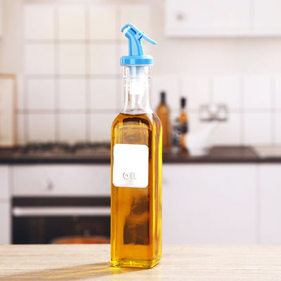 Altri utensili da cucina Quadratura bottiglia di olio in vetro bianco alto con ugello di logo personalizzato