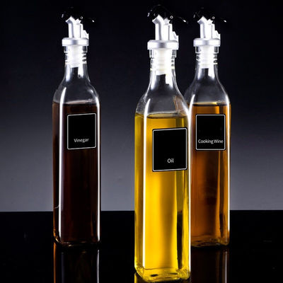 Altri utensili da cucina Quadratura bottiglia di olio in vetro bianco alto con ugello di logo personalizzato