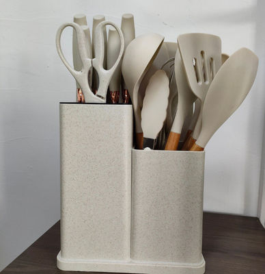 Apparecchi da cucina in silicone Set 19 Pcs Strumenti da cucina con accessori a manico di legno