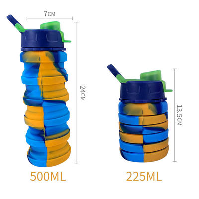 Bottiglia d'acqua portatile per il fitness e l' equitazione Creative Camouflage Tazza pieghevole in silicone