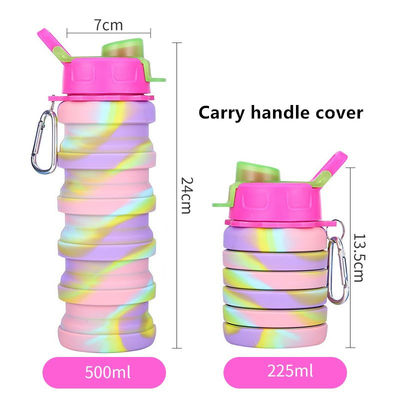 Bottiglia d'acqua portatile per il fitness e l' equitazione Creative Camouflage Tazza pieghevole in silicone