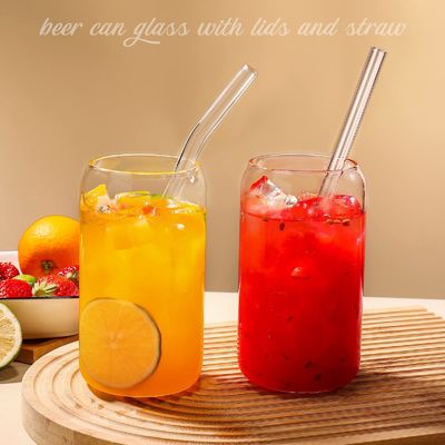 Festa Occasione Morden Luxury 16oz Glass Clear Mason Jug con Capo di Bambù e Paglia