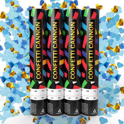 Confetti Cannon Party Supplies 60cm Biodegradabile Canoni a mano avvitati per rivelare il sesso