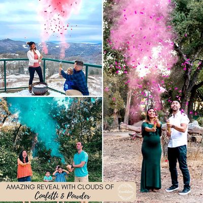 Canoni di polvere di confetti biodegradabili al 100%, perfetti per le scorte di festa.