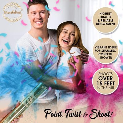 Canoni di polvere di confetti biodegradabili al 100%, perfetti per le scorte di festa.