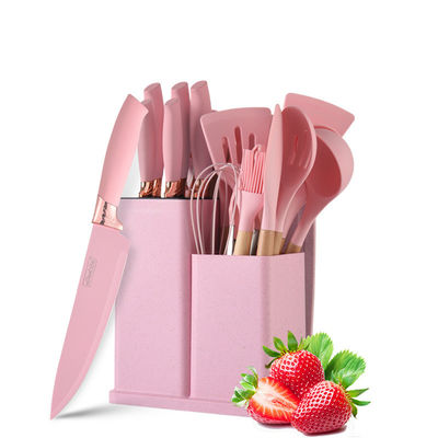 19 pcs manico di legno Silicone utensili da cucina Set per utensili da cucina e riforniti ristorante