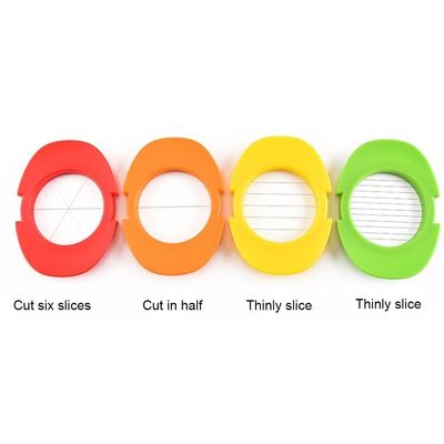 Set di tagliatrici per uova 3 tagliatrici per fette sottili facile strumento manuale di taglio di uova in plastica in PP con supporto per tagliatrici