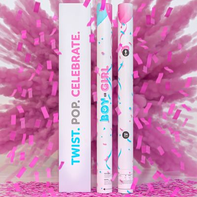 Aggiungi un elemento di sorpresa alla tua festa di quest'anno con il cannone di polvere di confetti che rivela il genere