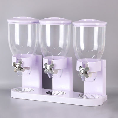 Dispensatore di cereali a doppia estremità in plastica verticale 2L Dispensatore di cereali a doppia tazza