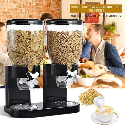 Dispensatore di cereali a doppia estremità in plastica verticale 2L Dispensatore di cereali a doppia tazza