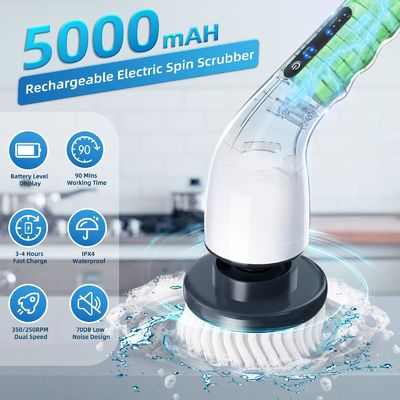Spazzola elettrica per la pulizia 7 Teste di spazzola intercambiabili Maniglia regolabile Spazzolino senza fili