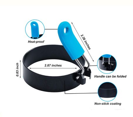 Anelli di muffa per uova in acciaio inossidabile di silicone non appiccicoso