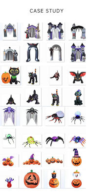 Plastico per Halloween zucca gonfiabile Tombstone zucche con LED Perfetto per Halloween