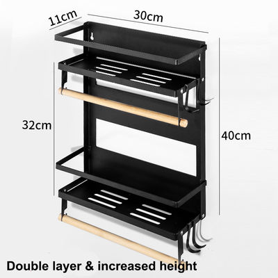 Organizzatore magnetico per frigorifero a 4 livelli per porta asciugamani in carta da cucina 5 ganci e capacità di 2,6 kg