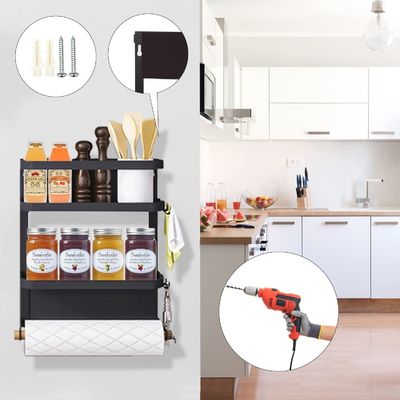 Tenitori di stoccaggio scaffalatori metallo scaffale frigorifero scaffalatore di spezie magnetiche organizzatore per frigorifero