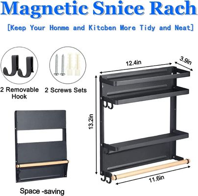 Tenitori di stoccaggio scaffalatori metallo scaffale frigorifero scaffalatore di spezie magnetiche organizzatore per frigorifero