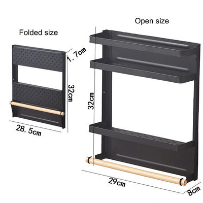 Tenitori di stoccaggio scaffalatori metallo scaffale frigorifero scaffalatore di spezie magnetiche organizzatore per frigorifero