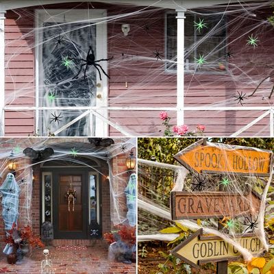 Polyester Spider Web Filato di cotone Casa infestata Decorazione per Halloween Party Requisiti