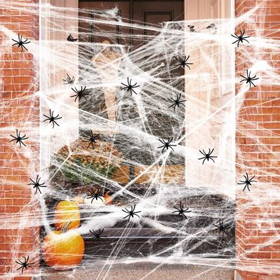 Personalizzabile Stretchy Halloween Spider Web Scena terrificante Requisiti per la casa infestata