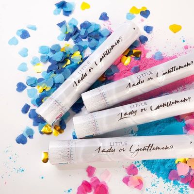 60cm Sesso rivelare Confetti Cannon Popper Smoke Powder Confetti bastoncini per forniture di festa