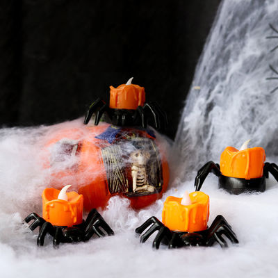 Decorazioni per Halloween Portacandeli a zucca LED Luci notturne Lampade da candelabro Ornamenti 8*12cm