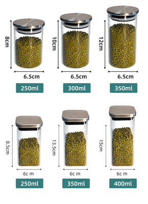 Vaso di vetro con coperchio in acciaio inossidabile per conservare frutta secca, snack e altro in cucina