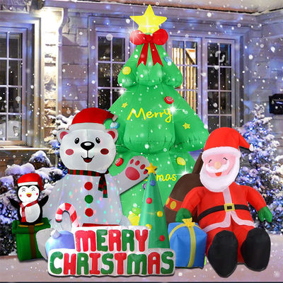 Decorazioni di festa in poliestere Ornamenti con luci di Natale a LED Babbo Natale navidad