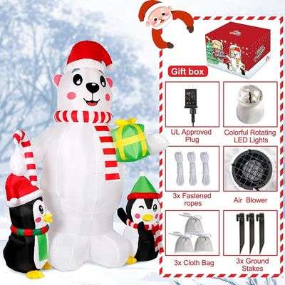 Decorazioni di festa in poliestere Ornamenti con luci di Natale a LED Babbo Natale navidad