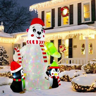 Festa e Decorazione di Natale Luci a LED Babbo Natale gonfiabile con logo personalizzato