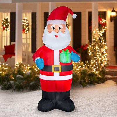 Decorazioni natalizie per giardini all'aperto e all'interno 6 piedi Natale gonfiabili Babbo Natale con luci a LED Verde