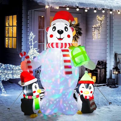 Decorazioni natalizie per giardini all'aperto e all'interno 6 piedi Natale gonfiabili Babbo Natale con luci a LED Verde