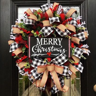 Coroncino XMAS rotondo per porta d'ingresso Coroncino di caduta con logo personalizzato