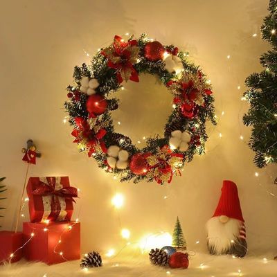 Coroncino XMAS rotondo per porta d'ingresso Coroncino di caduta con logo personalizzato