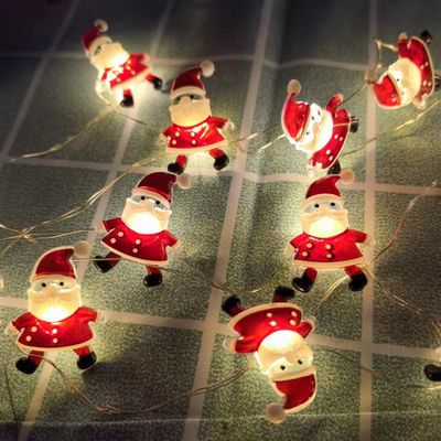 Scetro di Babbo Natale Fiocchi di neve Calze di alce Luci a corda a LED per decorazioni natalizie da fata