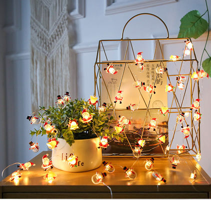 Scetro di Babbo Natale Fiocchi di neve Calze di alce Luci a corda a LED per decorazioni natalizie da fata