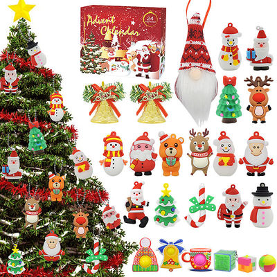 24pcs calendario natalizio avvento scatola cieca cartone animato fidget squishy giocattolo per bambini set di giocattoli