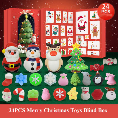 24pcs calendario natalizio avvento scatola cieca cartone animato fidget squishy giocattolo per bambini set di giocattoli