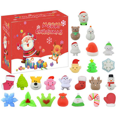 24pcs calendario natalizio avvento scatola cieca cartone animato fidget squishy giocattolo per bambini set di giocattoli