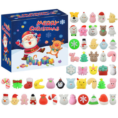24pcs calendario natalizio avvento scatola cieca cartone animato fidget squishy giocattolo per bambini set di giocattoli