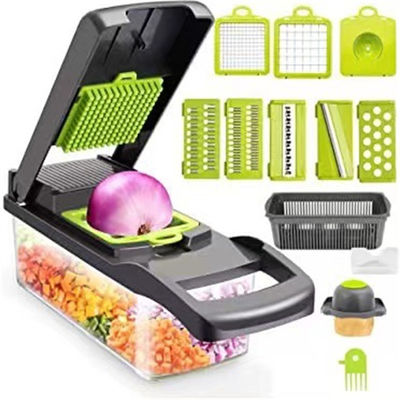 Tagliatrice di cipolle multifunzionale portatile Tagliatrice di frutta Tagliatrice di patate Scutter Best Sell 12 in 1