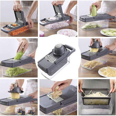 Tagliatrice di cipolle multifunzionale portatile Tagliatrice di frutta Tagliatrice di patate Scutter Best Sell 12 in 1