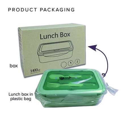 Scatola di pranzo per bambini/adulti PP5 1400 ml congelabile al forno a microonde sicuro senza BPA con forchetta a cucchiaio