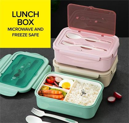 Scatola di pranzo per bambini/adulti PP5 1400 ml congelabile al forno a microonde sicuro senza BPA con forchetta a cucchiaio