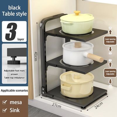 Organizza la tua cucina in modo efficiente con questo porta-pottini in acciaio e organizzatore sotto il lavandino